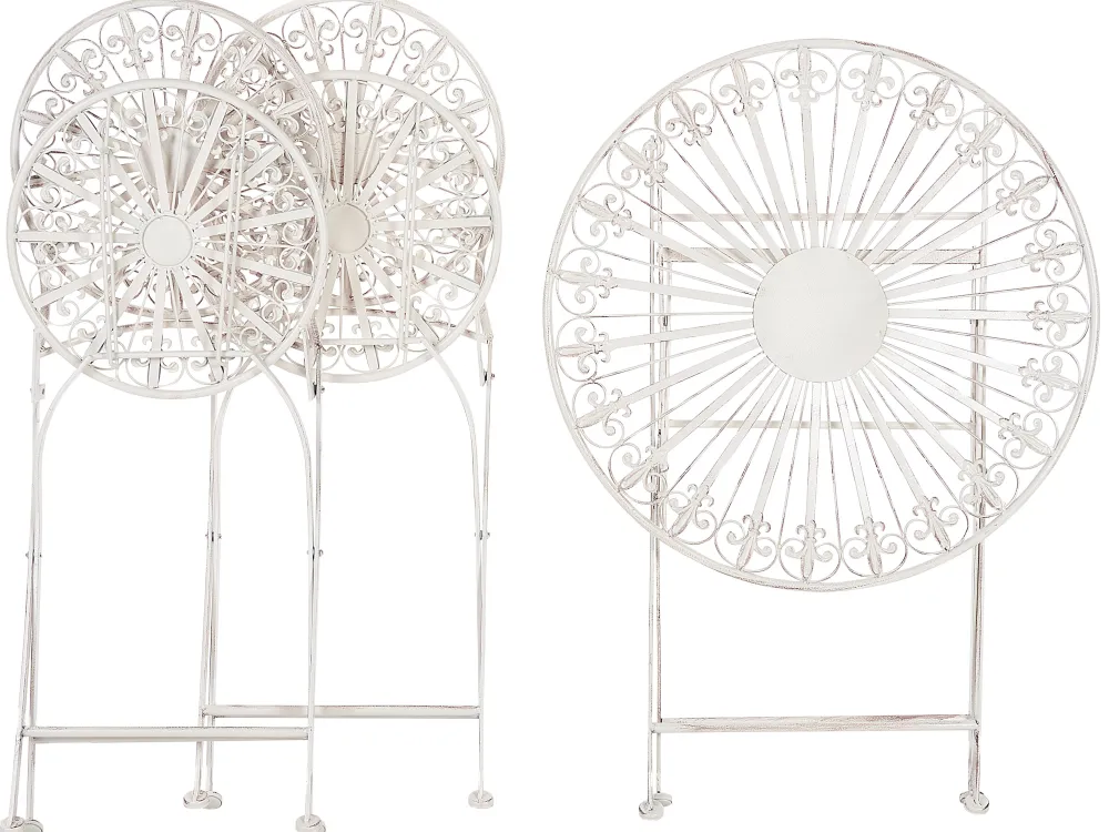 Clearance Beliani 2-Istuttava Bistrosetti Rauta Valkoinen Scafa