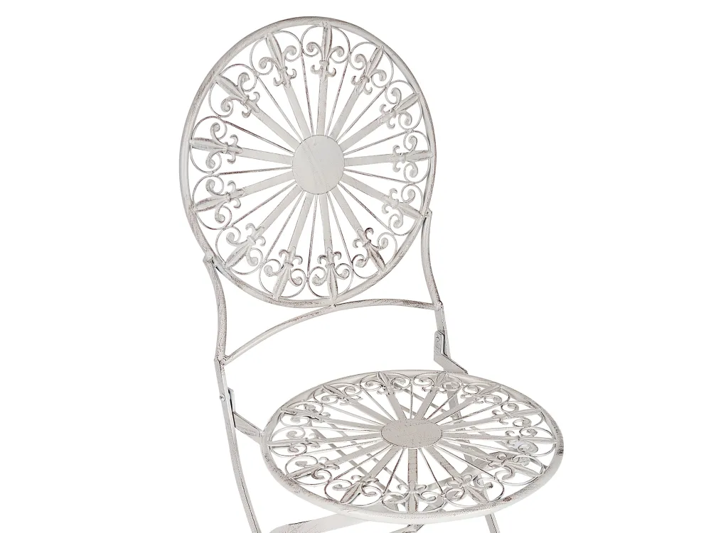 Clearance Beliani 2-Istuttava Bistrosetti Rauta Valkoinen Scafa