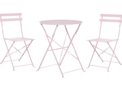 Ulkokalusteet<Beliani 2-Istuttava Bistrosetti Teras Pastellipinkki Fiori
