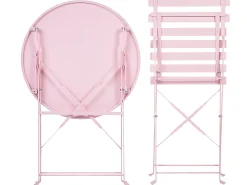 Ulkokalusteet<Beliani 2-Istuttava Bistrosetti Teras Pastellipinkki Fiori