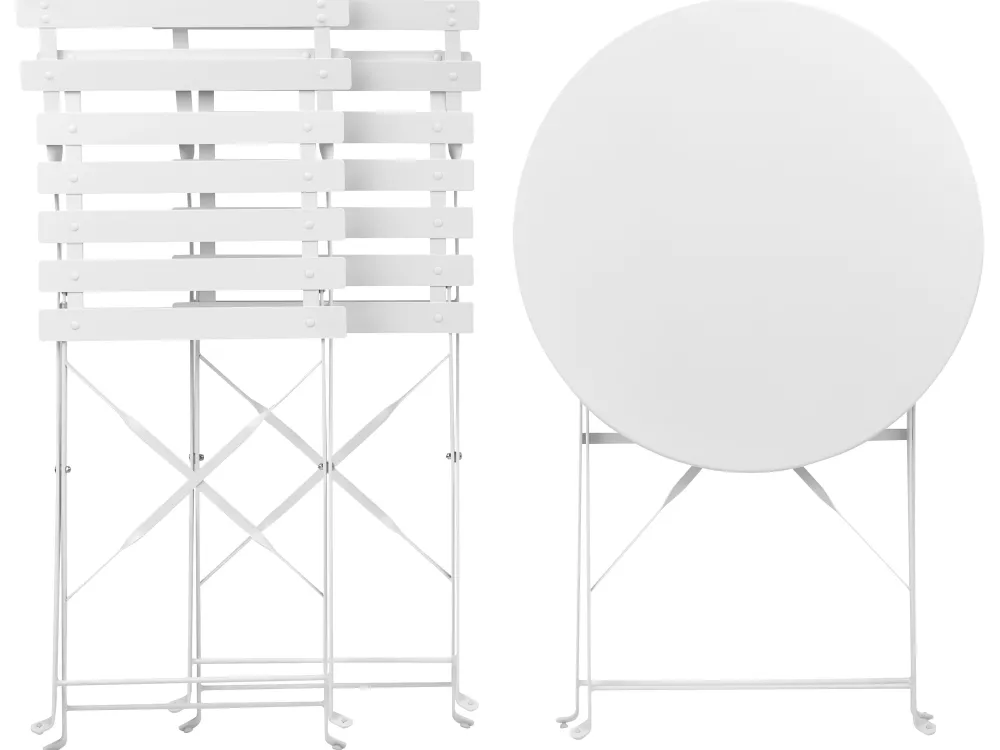 Ulkokalusteet<Beliani 2-Istuttava Bistrosetti Teras Valkoinen Fiori