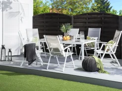 Ulkokalusteet<Beliani 6-Istuttava Harmaa Alumiininen Ulkoruokailuryhma Catania