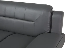 Sohvat<Beliani 2-Istuttava Harmaa Keinonahkainen Sohva Leira