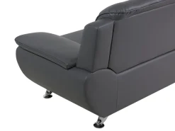 Sohvat<Beliani 2-Istuttava Harmaa Keinonahkainen Sohva Leira