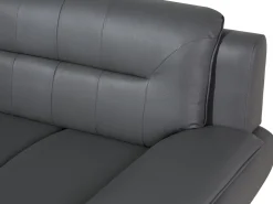 Store Beliani 3-Istuttava Harmaa Keinonahkainen Sohva Leira