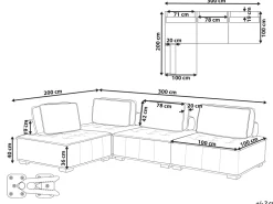 Sohvat<Beliani 4-Istuttava Kulmamoduulisohva Vaaleanpunainen Tibro