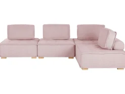 Sohvat<Beliani 4-Istuttava Kulmamoduulisohva Vaaleanpunainen Tibro