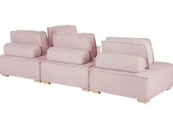 Sohvat<Beliani 4-Istuttava Kulmamoduulisohva Vaaleanpunainen Tibro