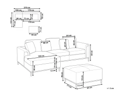 Shop Beliani 5-Istuttava Kulmasohva Ja Rahi Kangas Oikeak. Beige Oslo