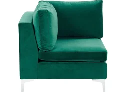 Sohvat<Beliani 4-Istuttava Kulmasohva Ja Rahi Sametti Oikeak. Vihrea Evja