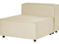 Best Sale Beliani 2-Istuttava Kulmasohva Ja Rahi Pellava Oikeak. Beige Aprica