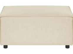 Best Sale Beliani 2-Istuttava Kulmasohva Ja Rahi Pellava Oikeak. Beige Aprica