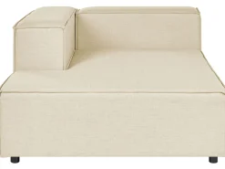 Best Sale Beliani 2-Istuttava Kulmasohva Ja Rahi Pellava Oikeak. Beige Aprica