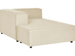 Best Sale Beliani 2-Istuttava Kulmasohva Ja Rahi Pellava Oikeak. Beige Aprica