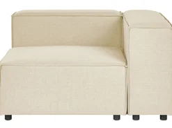 Best Sale Beliani 2-Istuttava Kulmasohva Ja Rahi Pellava Oikeak. Beige Aprica