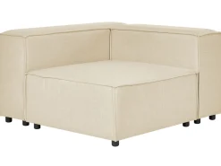 Best Sale Beliani 2-Istuttava Kulmasohva Ja Rahi Pellava Oikeak. Beige Aprica