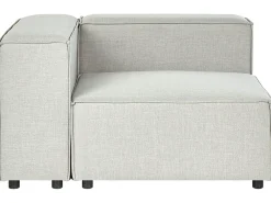 Sohvat<Beliani 3-Istuttava Kulmasohva Ja Rahi Pellava Vasenk. Vaaleanharmaa Aprica