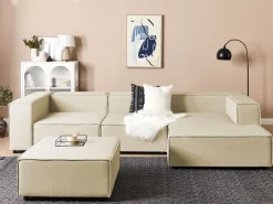 Hot Beliani 3-Istuttava Kulmasohva Ja Rahi Pellava Vasenk. Beige Aprica