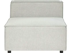 Cheap Beliani 3-Istuttava Kulmasohva Ja Rahi Pellava Oikeak. Vaaleanharmaa Aprica