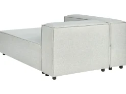 Cheap Beliani 3-Istuttava Kulmasohva Ja Rahi Pellava Oikeak. Vaaleanharmaa Aprica