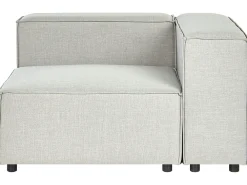 Cheap Beliani 3-Istuttava Kulmasohva Ja Rahi Pellava Oikeak. Vaaleanharmaa Aprica