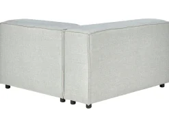 Cheap Beliani 3-Istuttava Kulmasohva Ja Rahi Pellava Oikeak. Vaaleanharmaa Aprica