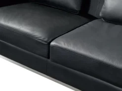 Sohvat<Beliani 5-Istuttava Kulmasohva Ja Rahi Nahka Vasenk. Musta Oslo