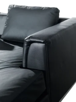 Sohvat<Beliani 5-Istuttava Kulmasohva Ja Rahi Nahka Vasenk. Musta Oslo
