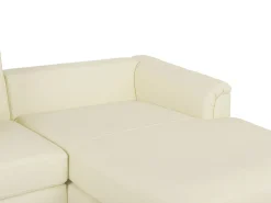 Cheap Beliani 5-Istuttava Kulmasohva Ja Rahi Nahka Vasenk. Beige Oslo