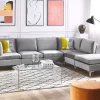 Sohvat<Beliani 5-Istuttava Kulmasohva Ja Rahi Sametti Vasenk. Harmaa Evja