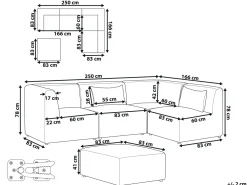 Sohvat<Beliani 4-Istuttava Kulmasohva Ja Rahi Vakosametti Vasenk. Ruskeanharmaa Lemvig