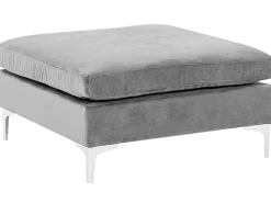 Sohvat<Beliani 6-Istuttava Kulmasohva Ja Rahi Sametti Vasenk. Harmaa Evja