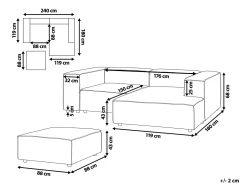 Cheap Beliani 2-Istuttava Kulmasohva Ja Rahi Pellava Vasenk. Beige Aprica