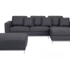 Sohvat<Beliani 5-Istuttava Kulmasohva Ja Rahi Kangas Vasenk. Tummanharmaa Oslo