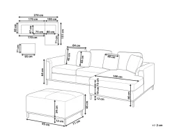 Sohvat<Beliani 5-Istuttava Kulmasohva Ja Rahi Kangas Vasenk. Tummanharmaa Oslo