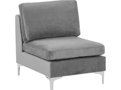 Shop Beliani 5-Istuttava Kulmasohva Ja Rahi Sametti Oikeak. Harmaa Evja