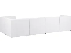 Fashion Beliani 5-Istuttava Kulmasohva Ja Rahi Vakosametti Vasenk. Luonnonvalkoinen Lemvig