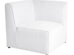 Fashion Beliani 5-Istuttava Kulmasohva Ja Rahi Vakosametti Vasenk. Luonnonvalkoinen Lemvig