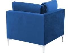 Sohvat<Beliani 5-Istuttava Kulmasohva Ja Rahi Sametti Vasenk. Laivastonsininen Evja