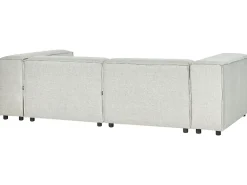 Best Sale Beliani 2-Istuttava Kulmasohva Ja Rahi Pellava Vasenk. Vaaleanharmaa Aprica