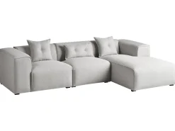 Discount Beliani 3-Istuttava Kulmasohva Kangas Vasenk. Vaaleanharmaa Dolva