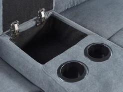 Sohvat<Beliani 5-Istuttava Kulmasohva Kangas Sahkosaadettava Usb-Portti Tummanharmaa Rokke