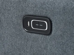 Sohvat<Beliani 5-Istuttava Kulmasohva Kangas Sahkosaadettava Usb-Portti Tummanharmaa Rokke