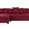 Sohvat<Beliani 3-Istuttava Kulmasohva Kangas Oikeak. Tummanpunainen Vikna
