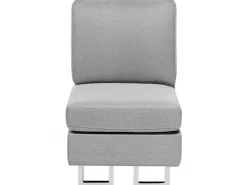 Sohvat<Beliani 6-Istuttava Kulmasohva Kangas Vasenk. Vaaleanharmaa Stockholm