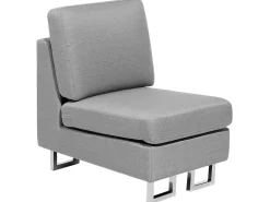 Sohvat<Beliani 6-Istuttava Kulmasohva Kangas Vasenk. Vaaleanharmaa Stockholm