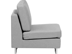 Sohvat<Beliani 6-Istuttava Kulmasohva Kangas Vasenk. Vaaleanharmaa Stockholm