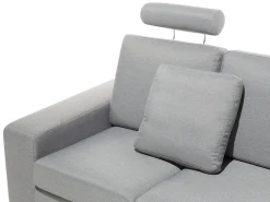 Sohvat<Beliani 6-Istuttava Kulmasohva Kangas Vasenk. Vaaleanharmaa Stockholm