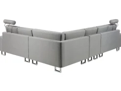 Sohvat<Beliani 6-Istuttava Kulmasohva Kangas Vasenk. Vaaleanharmaa Stockholm