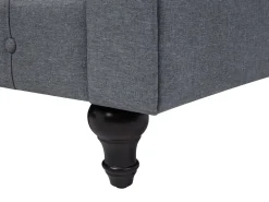 Sohvat<Beliani 6-Istuttava Kulmasohva Kangas Vasenk. Vaaleanharmaa Chesterfield